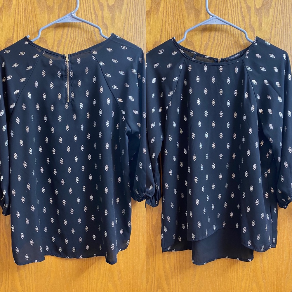 Blouse with gold accents